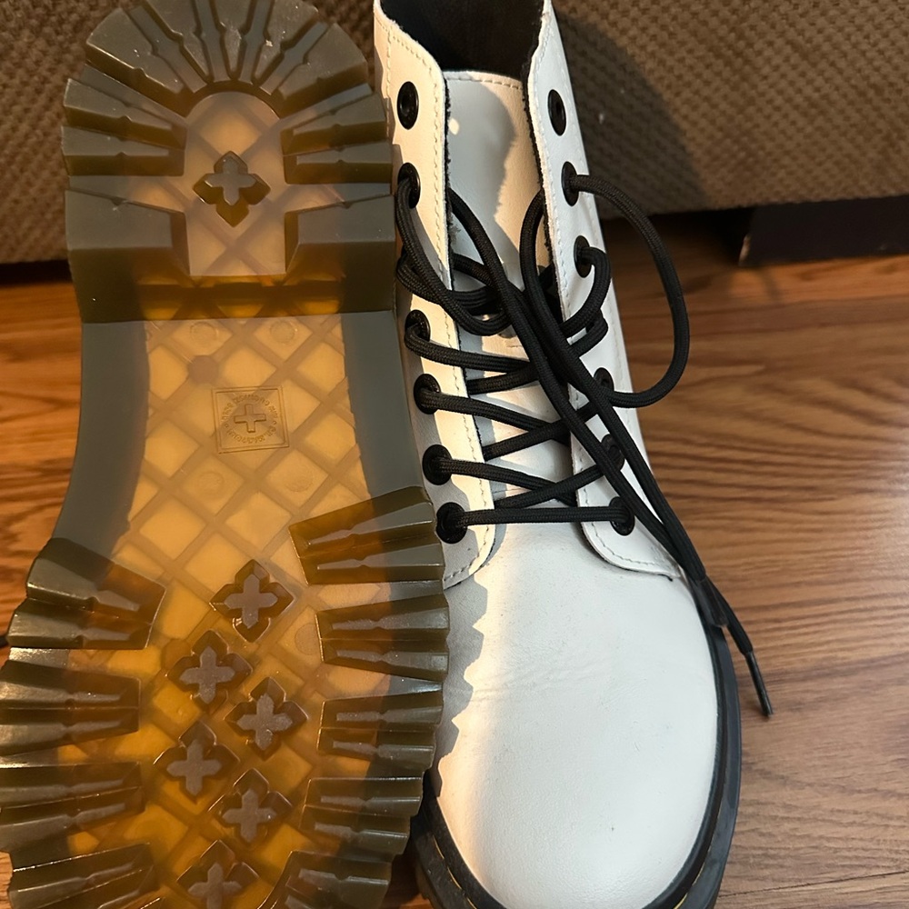 Dr. Martens White Lace Up Boots